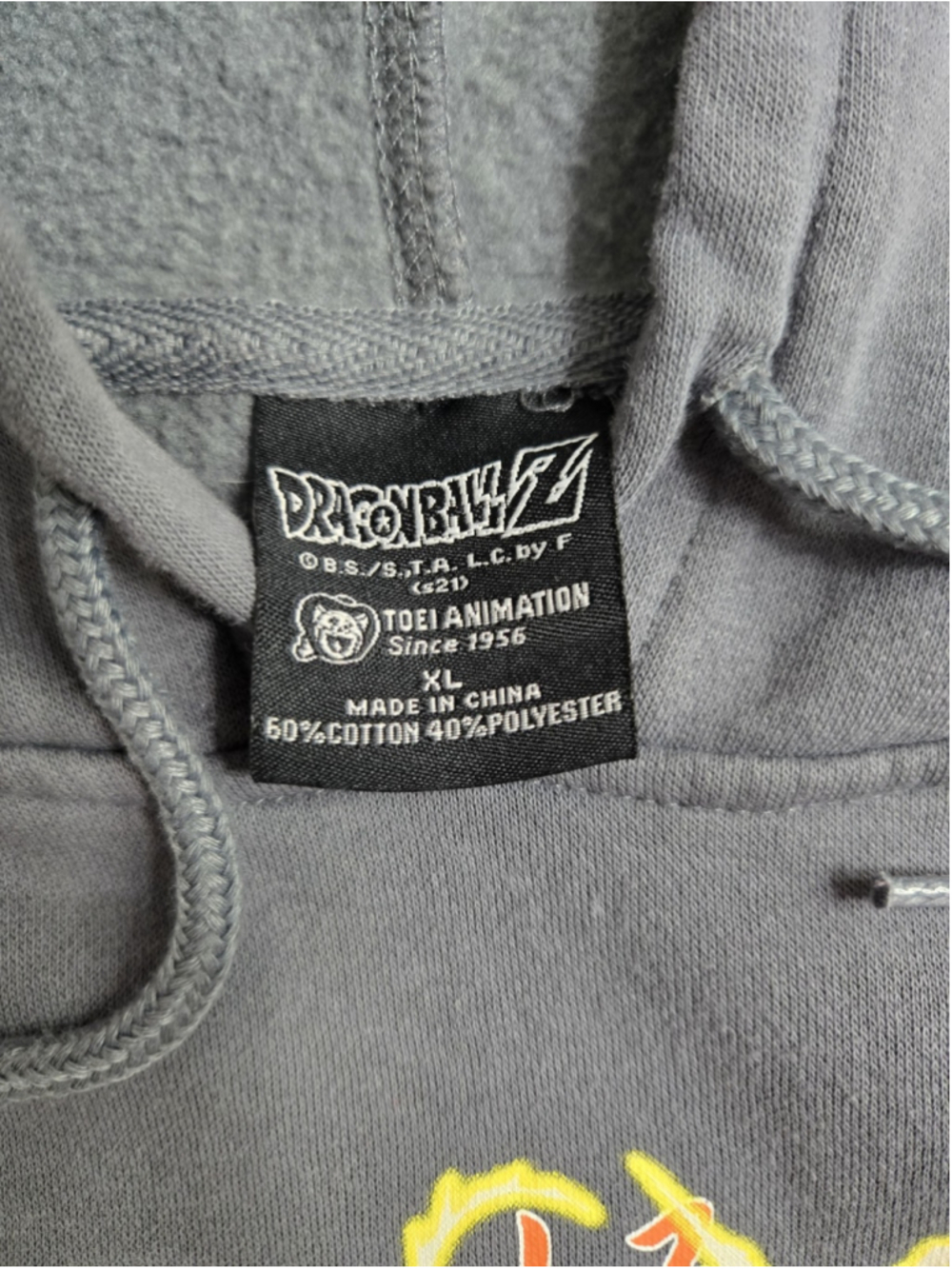 Dragon Ball Z Goku Hoodie Mens XL Gray Toei Animation Graphic Anime Pullover - Picture 4 of 10